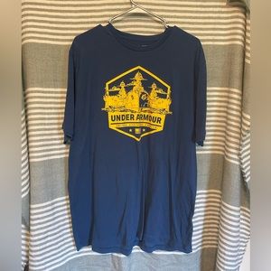 Under Armour Navy Heat Gear Blue Short Sleeve T-Shirt Size XL